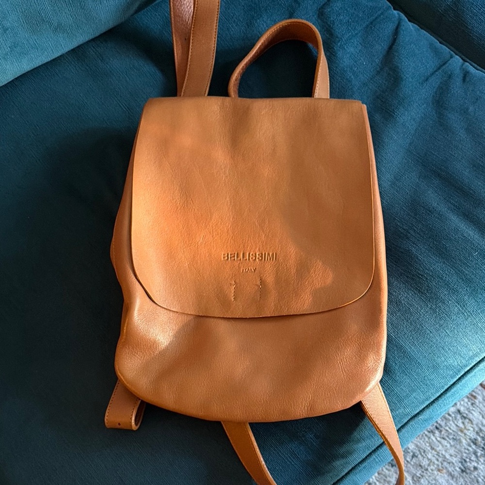 Tan Leather Backpack
